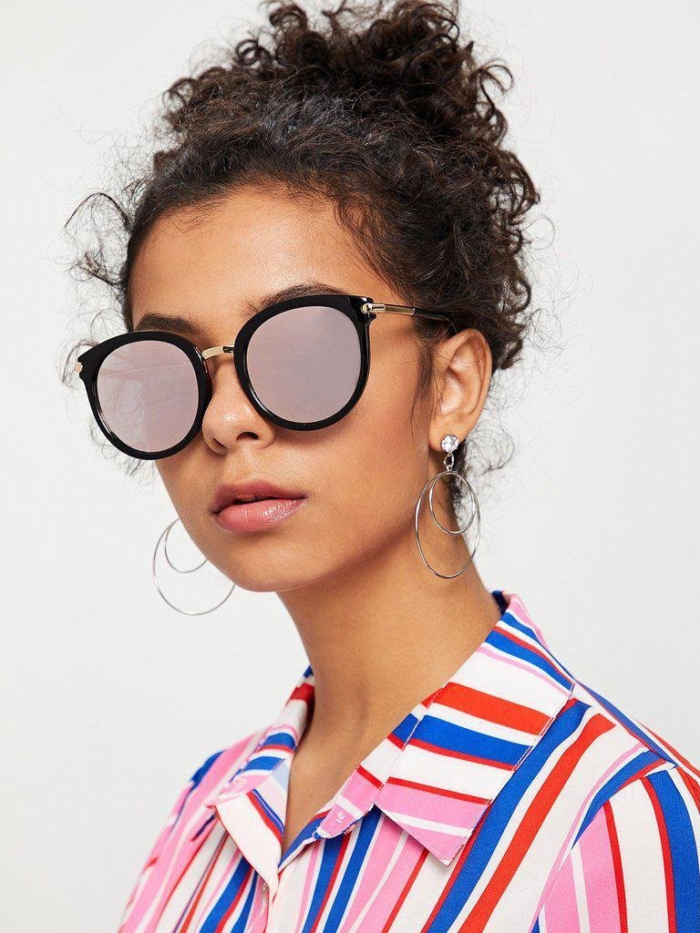 Two Tone Frame Flat Lens Sunglasses-accessories-Des Mess