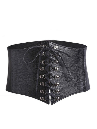 Criss Cross Lace Up PU Belt-accessories-Des Mess