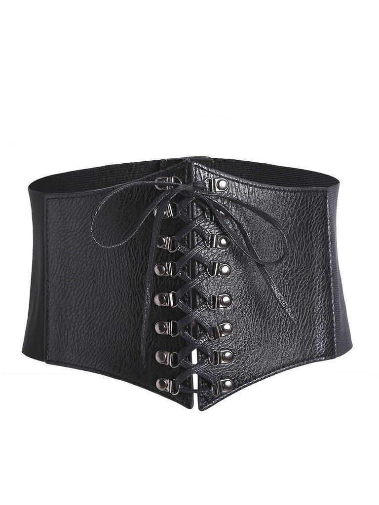 Criss Cross Lace Up PU Belt-accessories-Des Mess