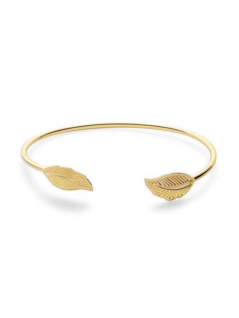 Gold Plated Leaf Wrap Bangle--Des Mess