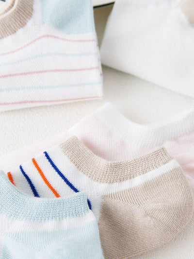Striped Design Invisible Socks 5Pairs-accessories-Des Mess