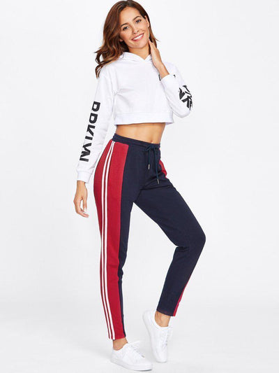 Cut And Sew Skinny Sweatpants-bottom-Des Mess