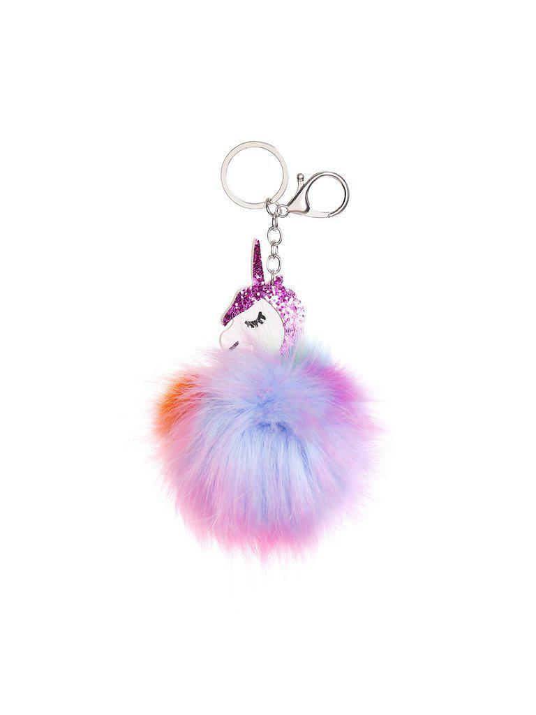 Random Color Pom Pom Unicorn Keychain-others-Des Mess