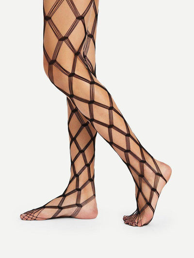 Mesh Design Pantyhose Stockings-accessories-Des Mess