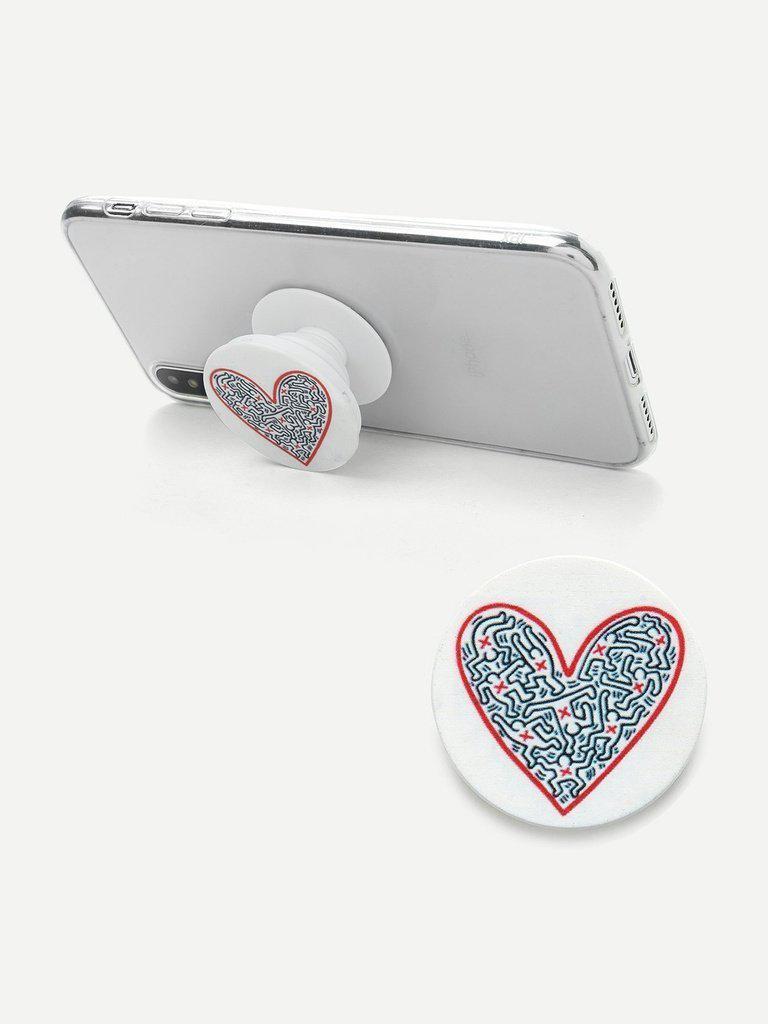 Heart Print Gasbag Phone Holder-others-Des Mess