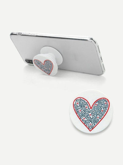 Heart Print Gasbag Phone Holder-others-Des Mess