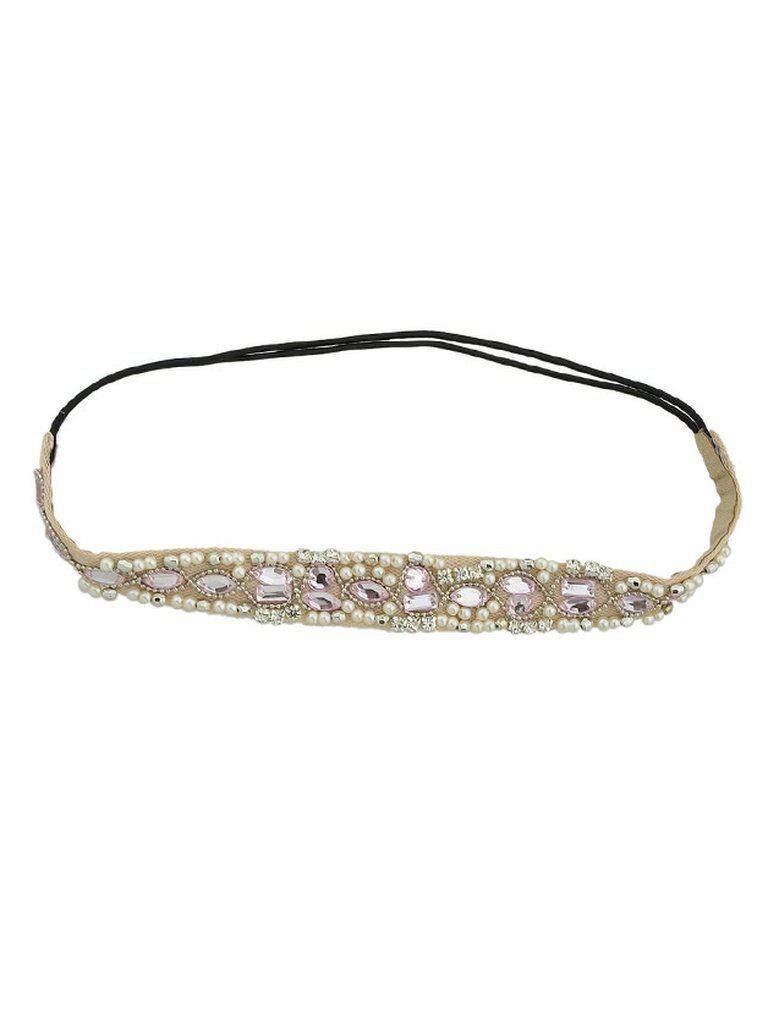 Pink Pearl Rhinestone Lace Hairband-hair-Des Mess