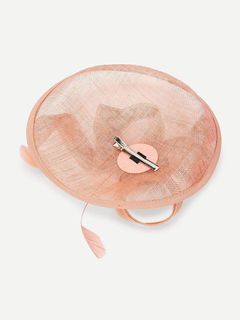 Feather Detail Pillarbox Fascinator Hat-hair-Des Mess