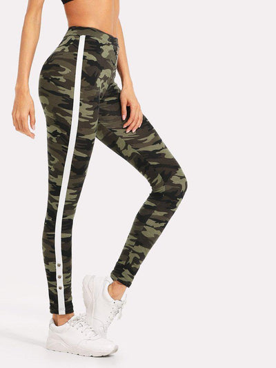 Tape Side Camo Leggings-bottom-Des Mess