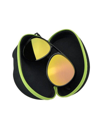 Gold Large Frame Thick Side Sunglasses-accessories-Des Mess