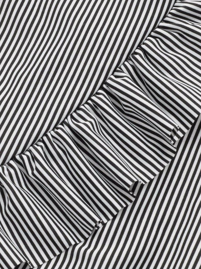 Striped Ruffle Hem Overlap Skirt-bottom-Des Mess