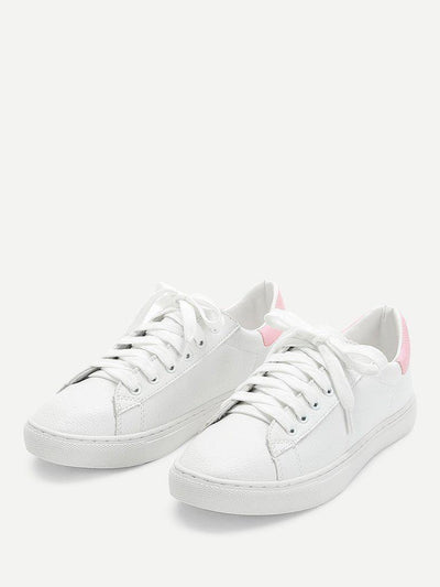 Lace Up Round Toe Sneakers-shoes-Des Mess