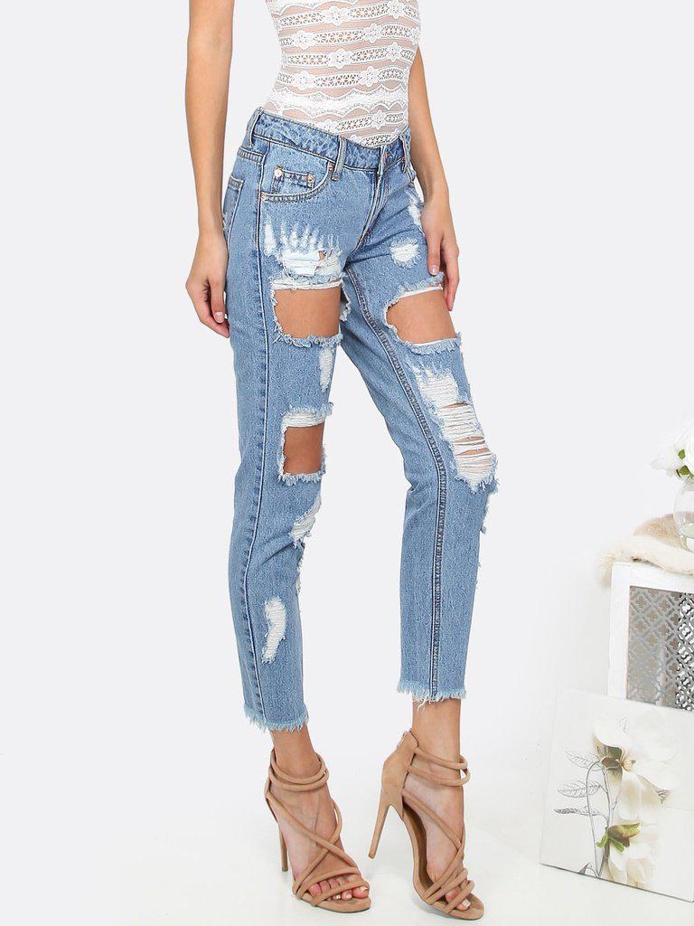 Extreme Distressing Jeans-bottom-Des Mess