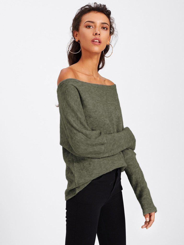 Batwing Sleeve Sweater-outerwear-Des Mess