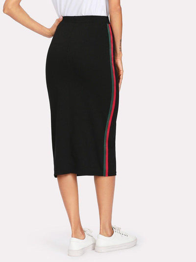 Striped Tape Side Skirt-bottom-Des Mess