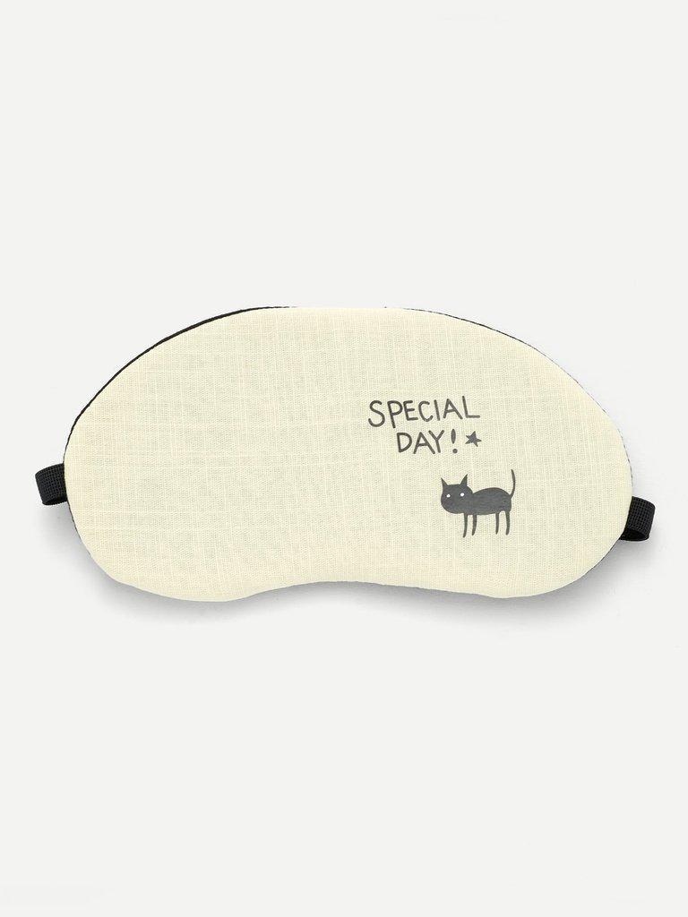 Cat & Letter Print Eye Mask-others-Des Mess