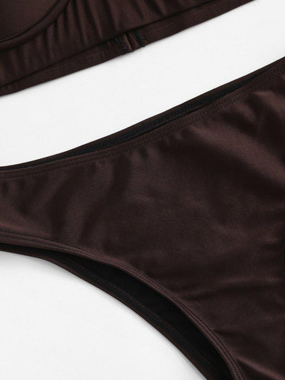 Cutout Bandeau Bikini Set-swimwear-Des Mess