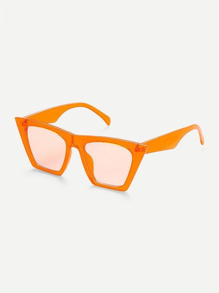 Cat Eye Flat Lens Sunglasses-accessories-Des Mess