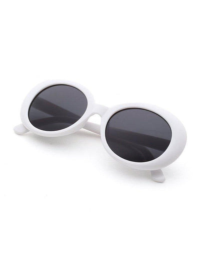 Contrast Frame Flat Lens Cat Eye Sunglasses-accessories-Des Mess