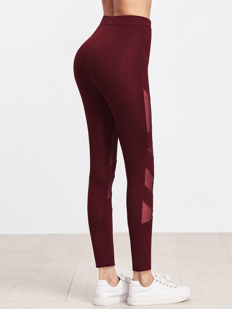 Mesh Insert Bandage Leggings-bottom-Des Mess