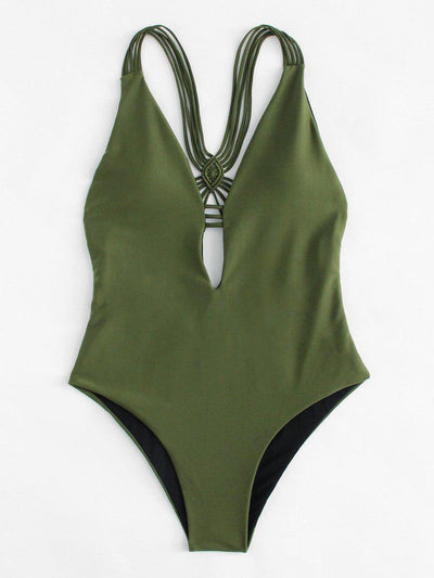Backless Woven Swimsuit-swimwear-Des Mess