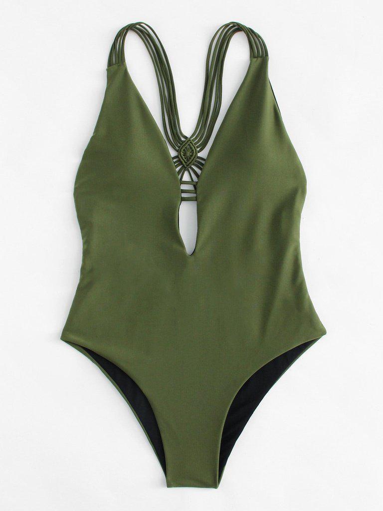Backless Woven Swimsuit-swimwear-Des Mess