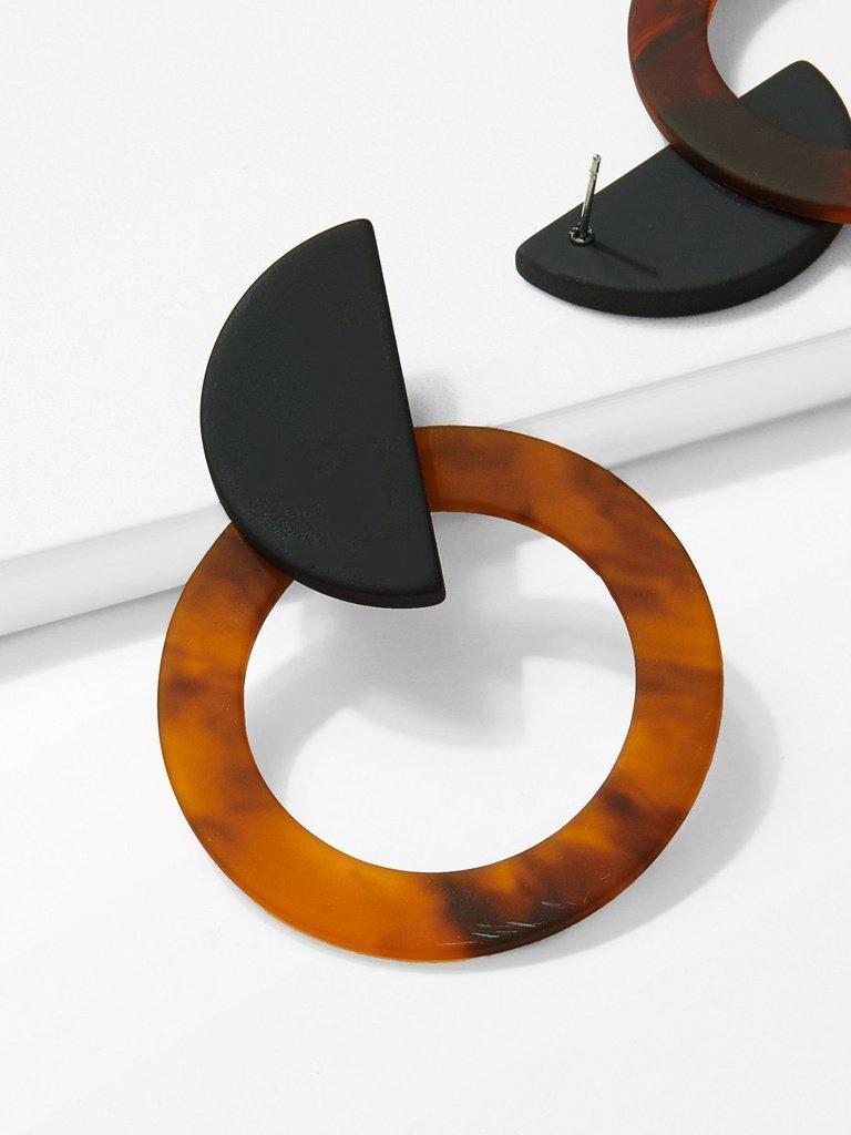 Marble Pattern Hoop Earrings-jewelry-Des Mess