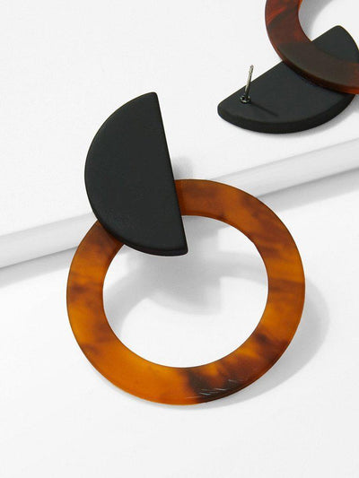 Marble Pattern Hoop Earrings-jewelry-Des Mess