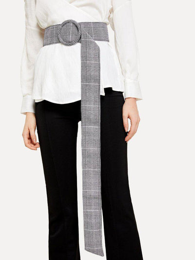 Circle Buckle Plaid Belt-accessories-Des Mess