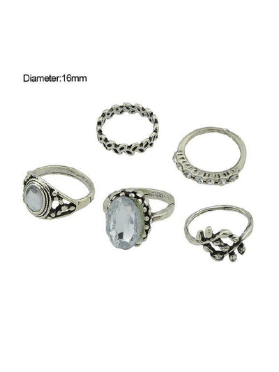 Carved Ring 5-Pieces Set-jewelry-Des Mess