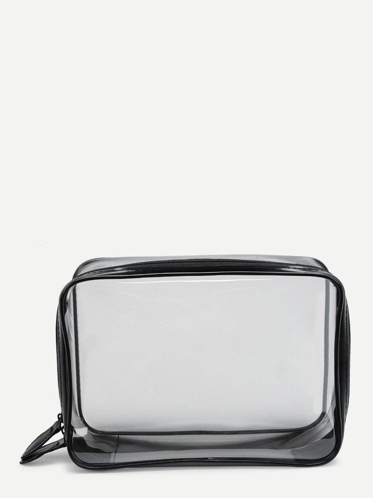 Double Zipper Clear Pouch-makeup-Des Mess