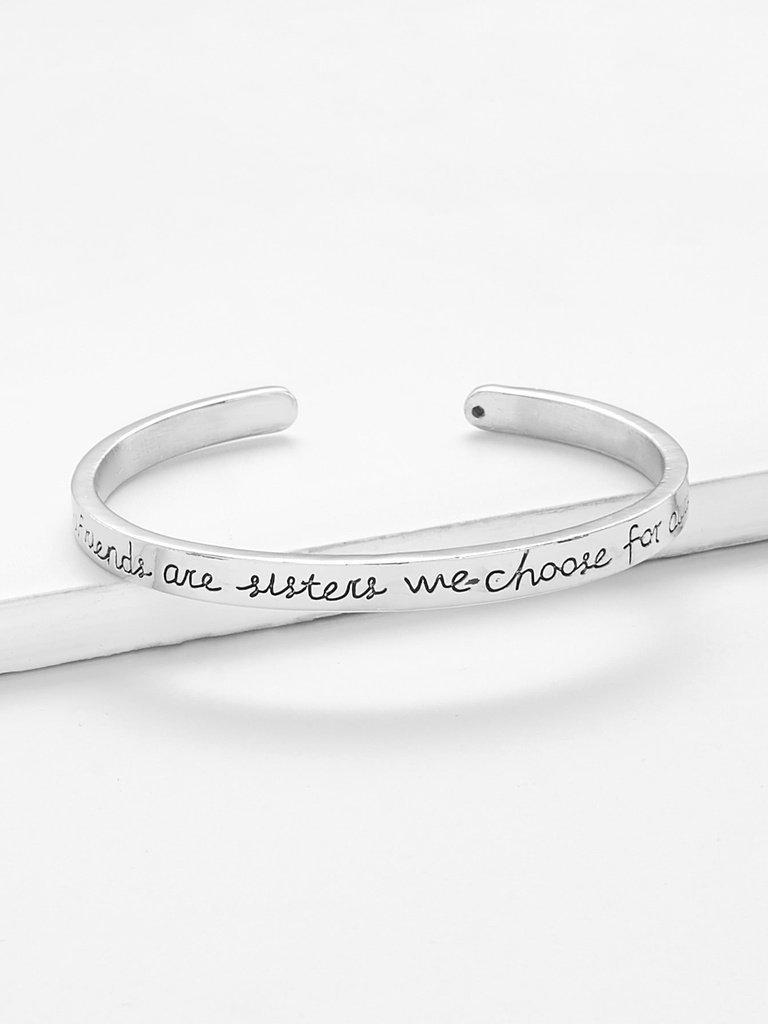 Letter Detail Cuff Bracelet--Des Mess