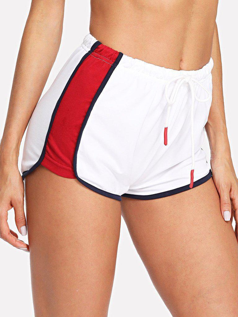 Contrast Panel Side Dolphin Shorts-bottom-Des Mess