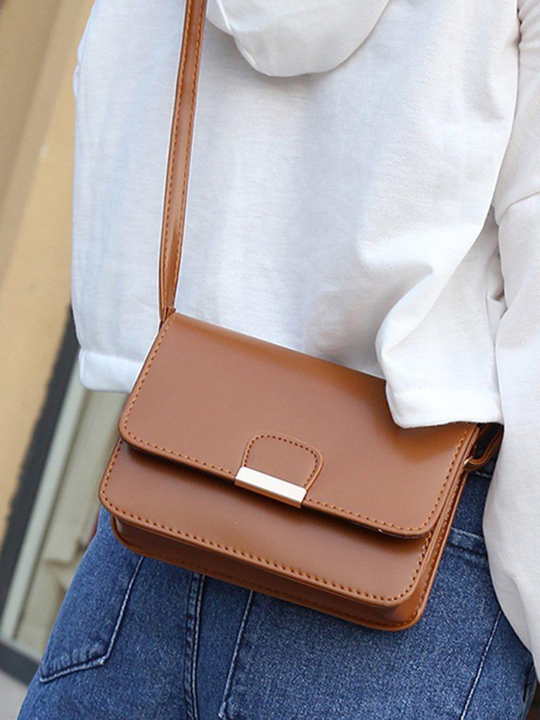 PU Flap Shoulder Bag-accessories-Des Mess