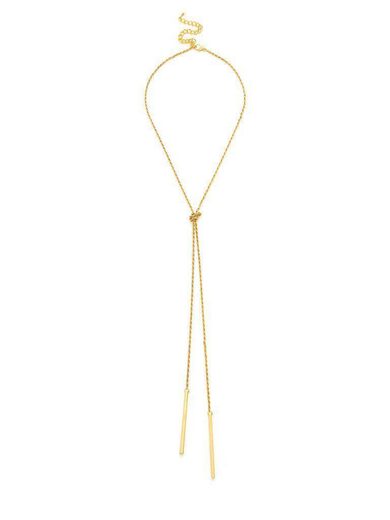 Bar Pendant Knot Chain Necklace-jewelry-Des Mess