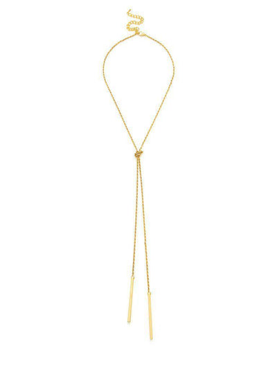 Bar Pendant Knot Chain Necklace-jewelry-Des Mess