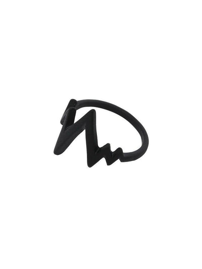 Black Electrocardiogram Shaped Ring-jewelry-Des Mess