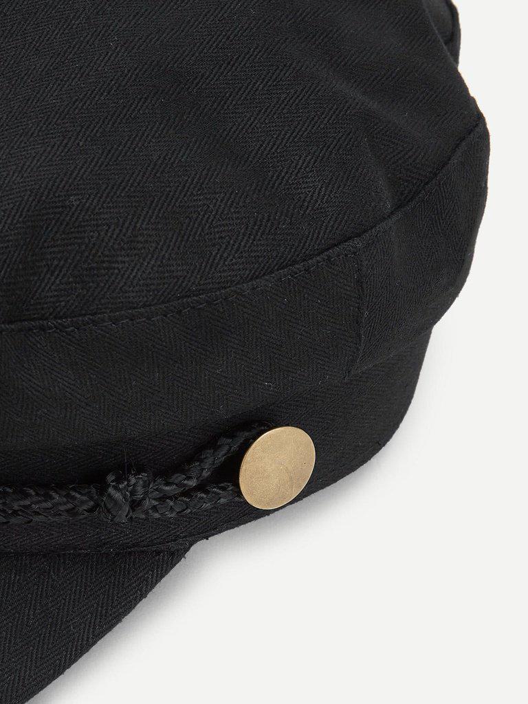 Button Detail Bakerboy Cap-accessories-Des Mess