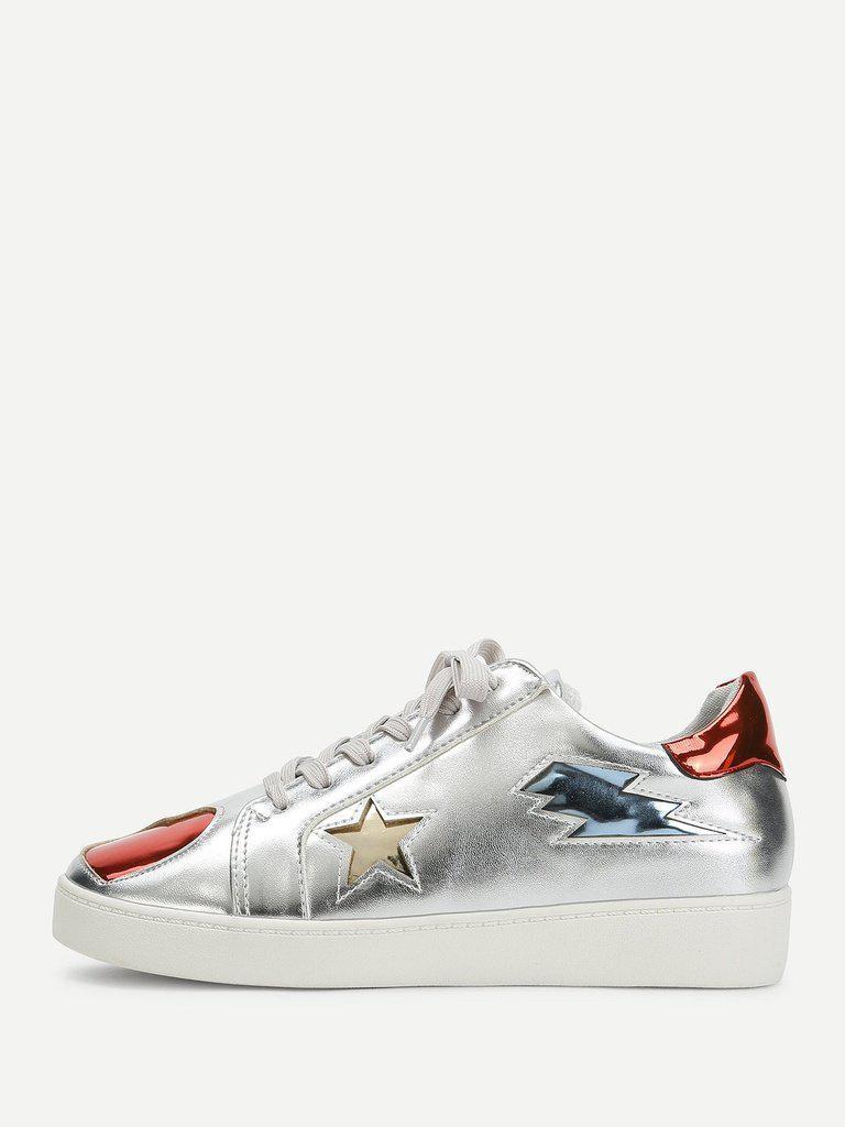 Star & Heart Pattern Sneakers-shoes-Des Mess