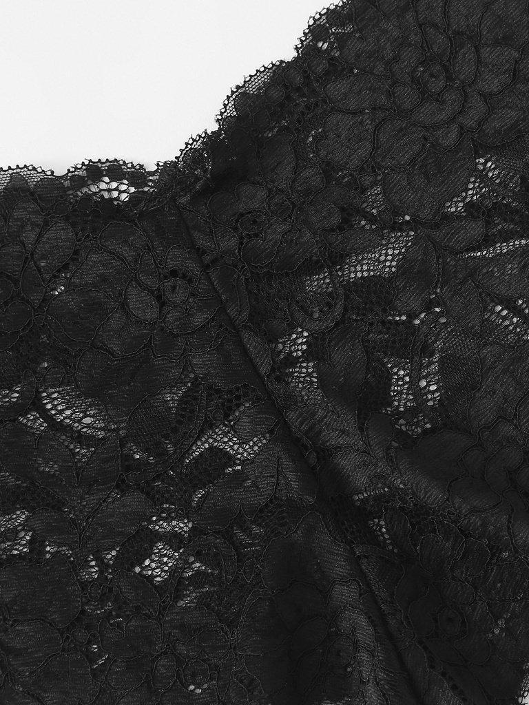 Tie Front Lace Bralette And Pantie Lingerie Set-lingerie-Des Mess
