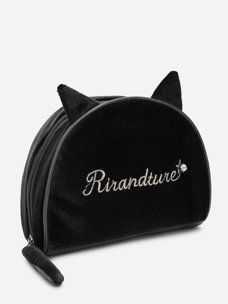 Cat Ear Design Makeup Clutch-makeup-Des Mess