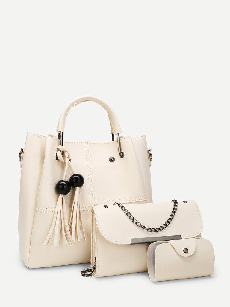 Tassel Charm Tote Bag 3pcs-accessories-Des Mess