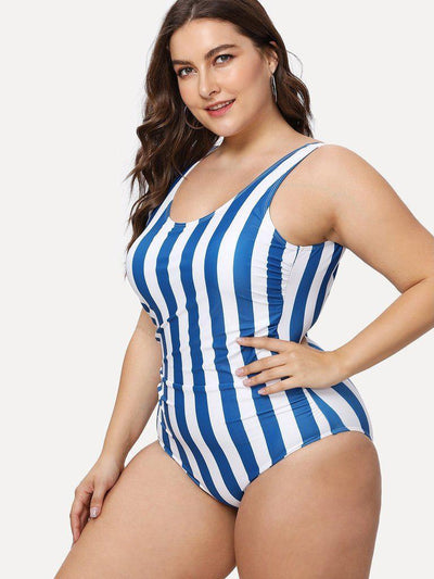Open Back Striped Swimsuit-swimwear-Des Mess