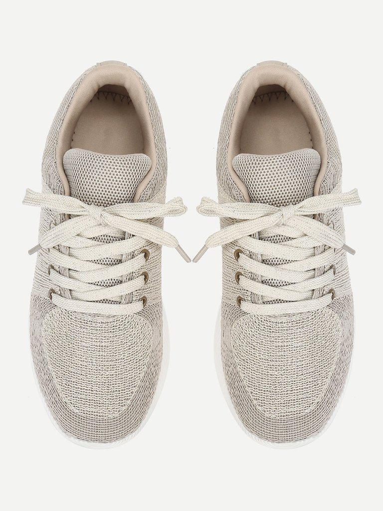 Knit Design Lace Up Sneakers-shoes-Des Mess