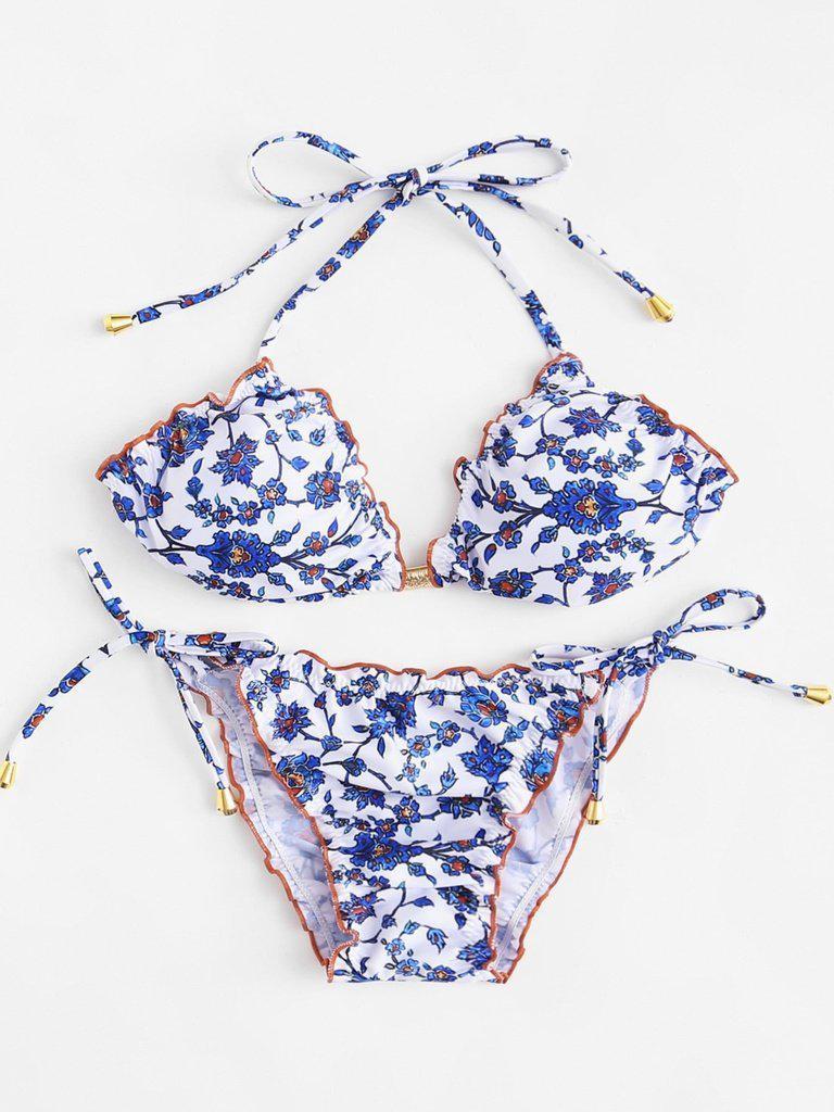 Calico Print Lettuce Bikini Set--Des Mess