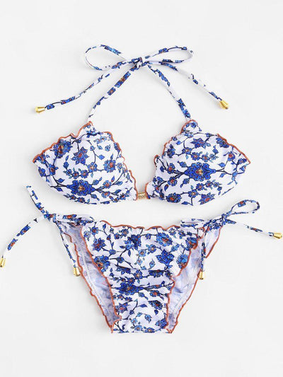Calico Print Lettuce Bikini Set--Des Mess