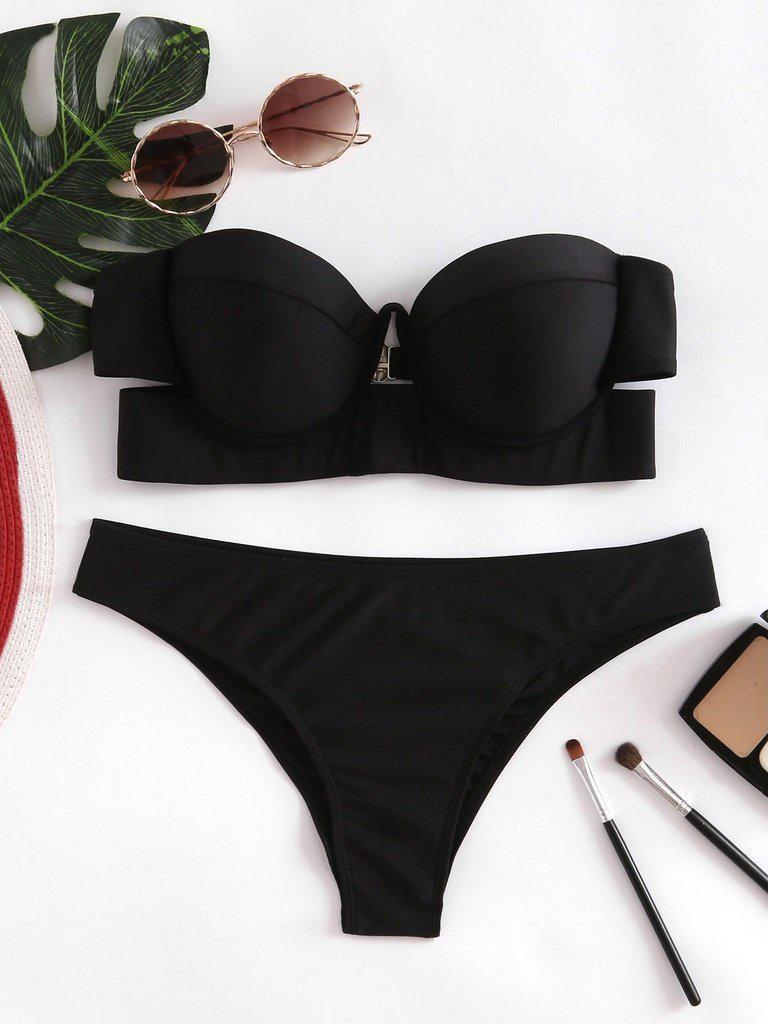 Underwire Bustier Bikini Set-swimwear-Des Mess