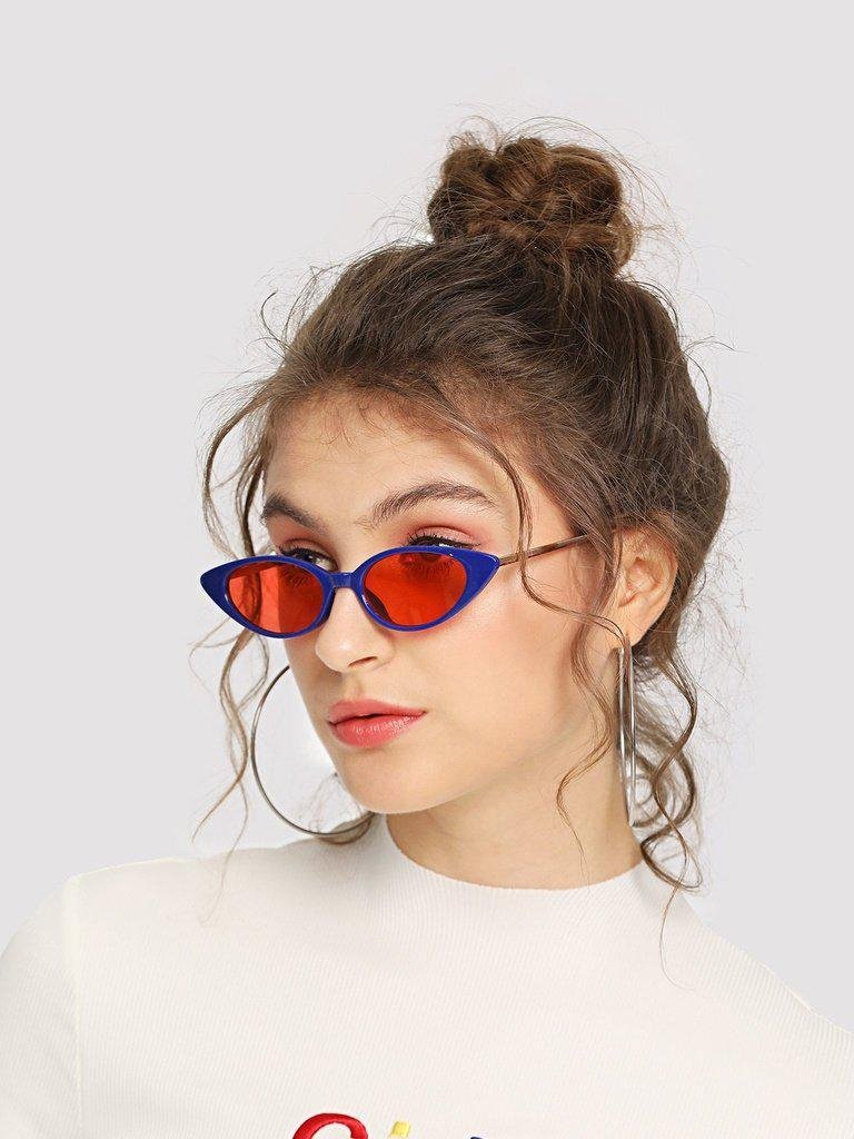 Cat Eye Metal Temple Sunglasses-accessories-Des Mess
