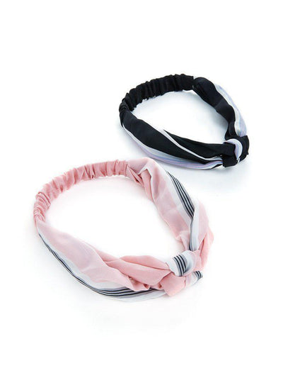 Striped Knot Headband 2pcs-hair-Des Mess
