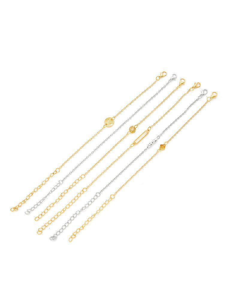 Geometric Design Link Bracelet Set-jewelry-Des Mess